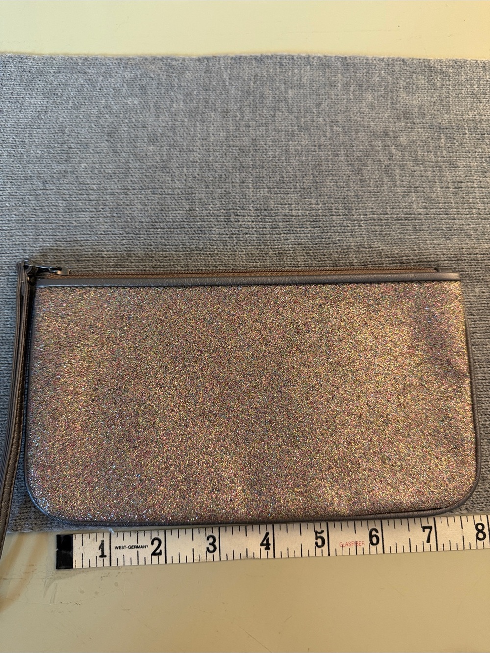 LOFT Glittery Pink Wristlet Clutch